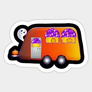 Halloween Haunted Pumpkin Trailer Sticker